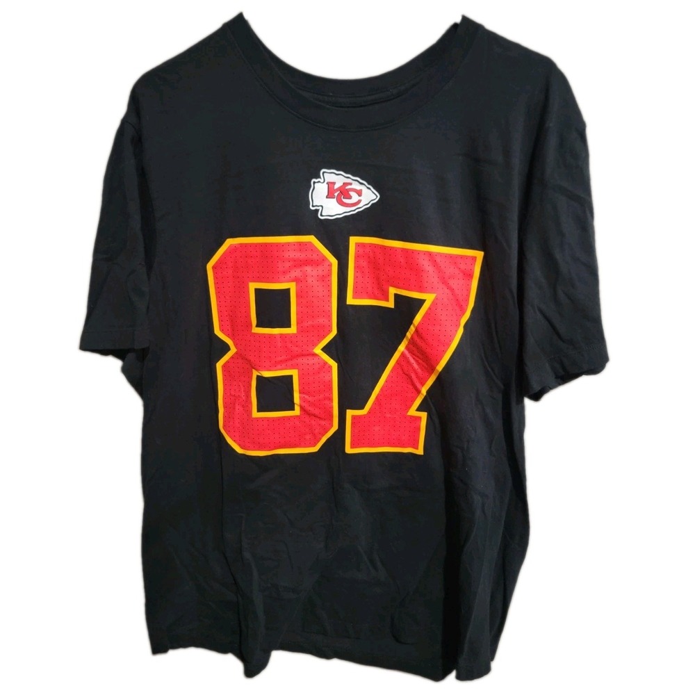 Nike Kansas City Chiefs Mens XL Black Travis Kelce 87 Graphic T Shirt NFL